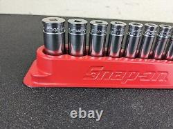 #bj233 Snap On Tools 113YSTMY 1/4 Drive SAE 6 Point Deep Socket Set 1/8 5/8