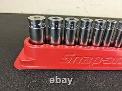 #bj233 Snap On Tools 113YSTMY 1/4 Drive SAE 6 Point Deep Socket Set 1/8 5/8