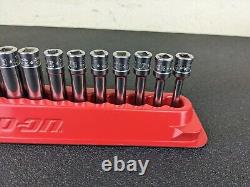 #bj233 Snap On Tools 113YSTMY 1/4 Drive SAE 6 Point Deep Socket Set 1/8 5/8